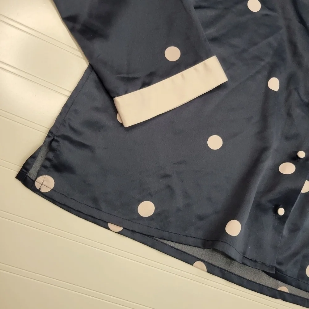 Kate Spade Polka Dot Button Down Pajama Shirt Size XL